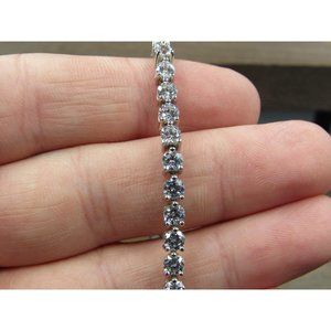 7" Sterling Silver Cubic Zirconia Tennis Bracelet Vintage Wedding Engagement
